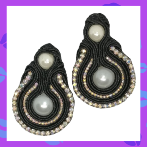 Aretes "Perla Nocturna"