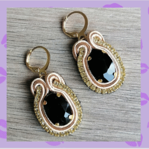 Aretes "Onix Doré"